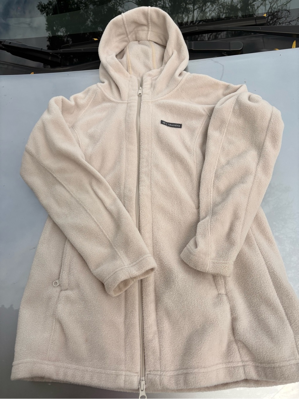 Columbia Women's Cream Full-Zip Hooded Teddy Fleece Jacket